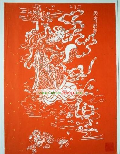 Chinesische Paper Cuts Classics-Celestial Beauty Scattering Flowers