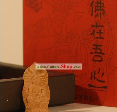 Chinese Carpenter Tan 100 Percent Natural Sandalwood Buddhism Pendant