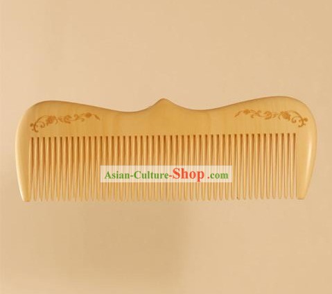 Chinese Carpenter Tan 100 Percent Handicraft Natural Box Love Comb