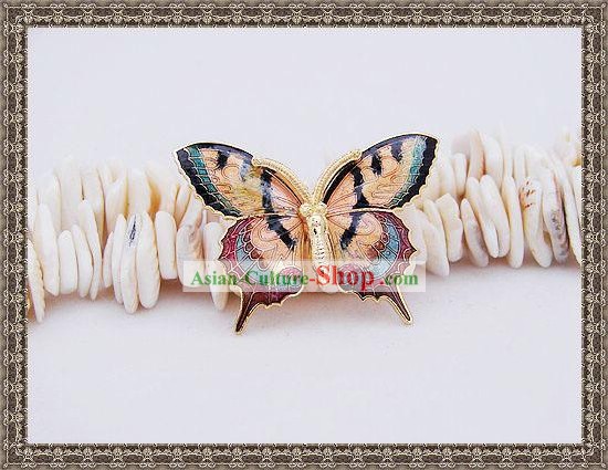 中国古代マンダリンスタイルの蝶のブローチ