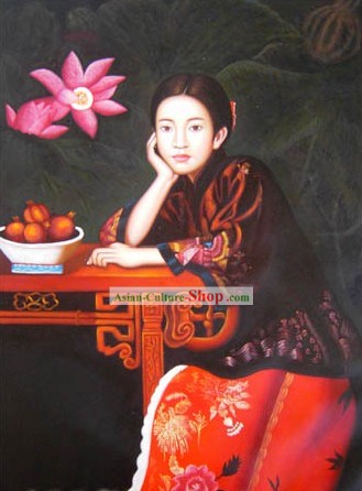 Dipinti cinesi Olio - Antica Fanciulla