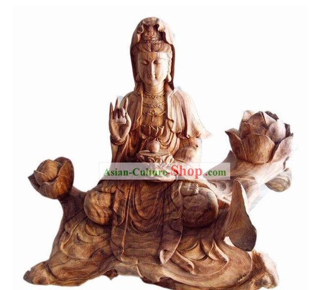 Chinesische Wurzel Carving Statue-Kwan-yin
