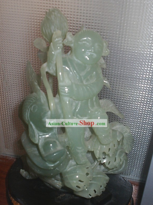 China clásica tallada a mano Exquisito Jade Craft-Harving Año
