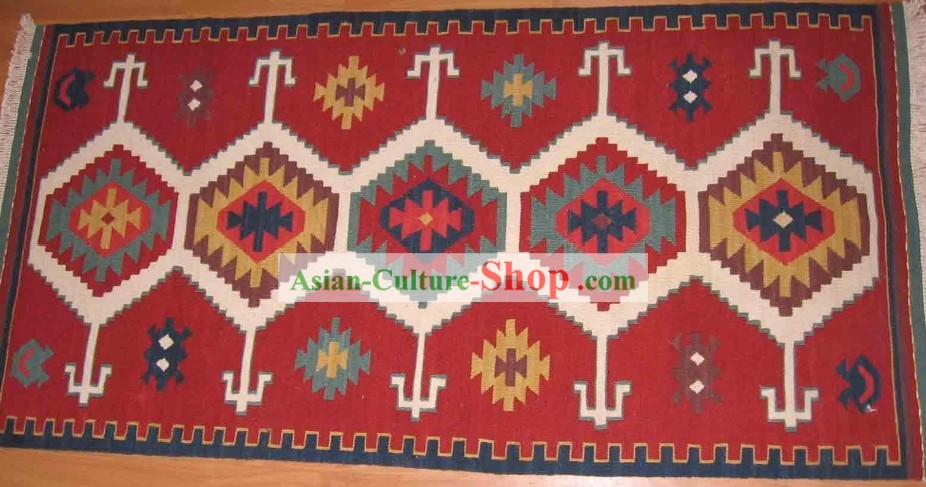 Arte Decoração China tibetano Grande Mão Tapete de Lã Made (60 * 120cm)