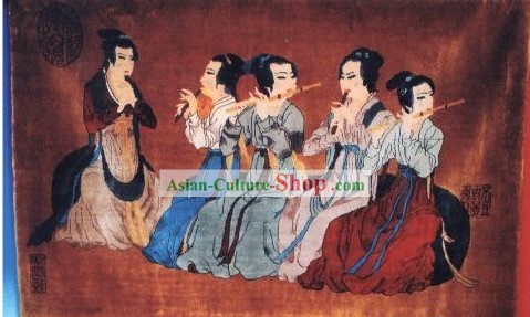 Decorazione mano arte cinese made in seta spessa Arras/Tapestry/Rug (150x120cm)