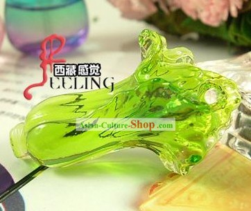 Collier Tibet Superbe glaçage coloré ornement-chou chinois