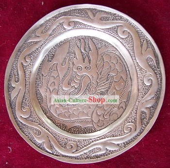 China Miao Tribe Silver Dragon Plate