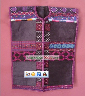 Потрясающие меньшинств Мяо шелковой нитью ручная вышивка Куртка для детей