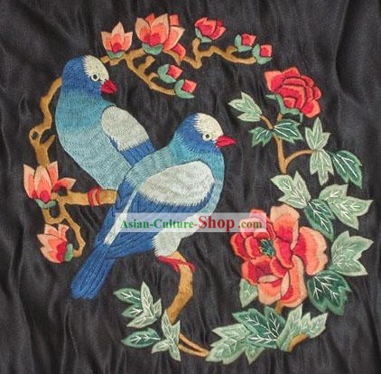 Mano China bordados Artesanía-Birds Pareja
