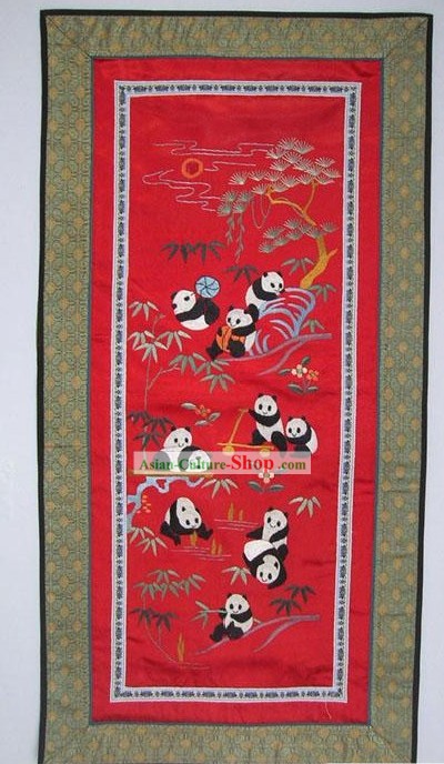 Bordado chino Artesanía-Pandas