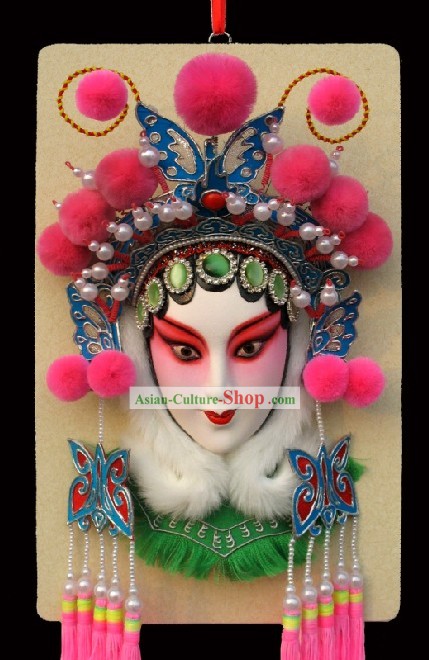 Handcrafted Peking Opera Decoração Máscara de suspensão - Ba San Niang