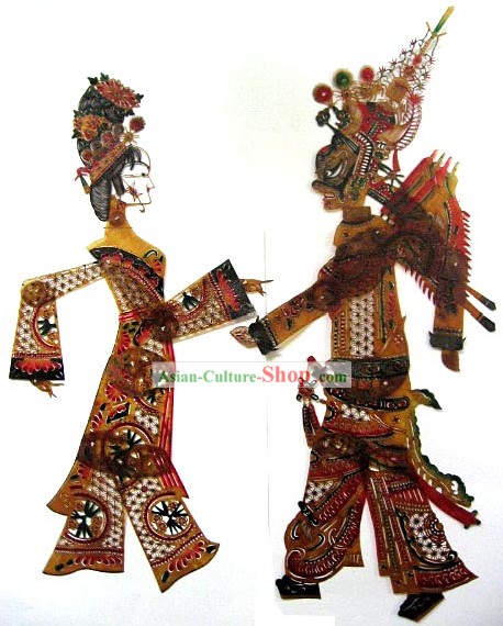 中国の伝統ハンド彫り影絵 - 巴王ビエ智（2セット）