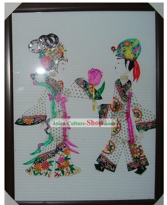 Mano tradicional china tallada Shadow Play - Liang Zhu (Butterfly Lovers)