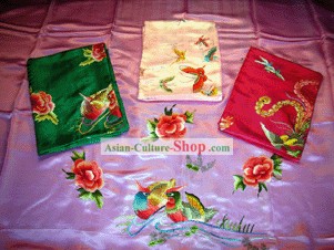 Классическая Китайская Фу Сян Руи ручная вышивка Шелковый свадебных одеяло-Дракон и Феникс