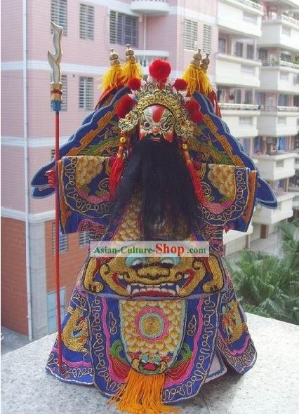 Chinois classique artisanat original Marionnette - Huo Da Hua Mu-Rouge