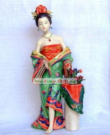Estatua clásica china Shiwan - Señora de la dinastía Tang