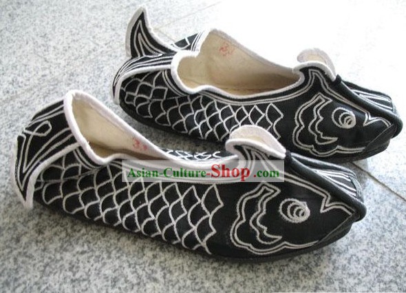 Hand Embroidered and Made Traditional Ancient Fish Shoes