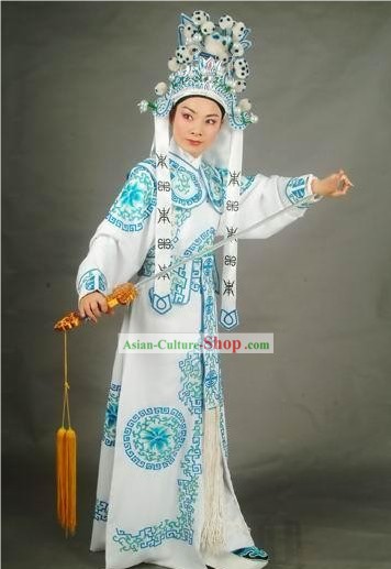 Supreme Chinese Traditional Wu Sheng Costumes and Hat Complete Set