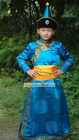 Chinese Traditional Mongolia Kids Costume Complete Set