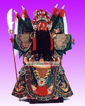 Cinese classico originale Puppet artigianale a mano - Gong Guan (Guan Yu)