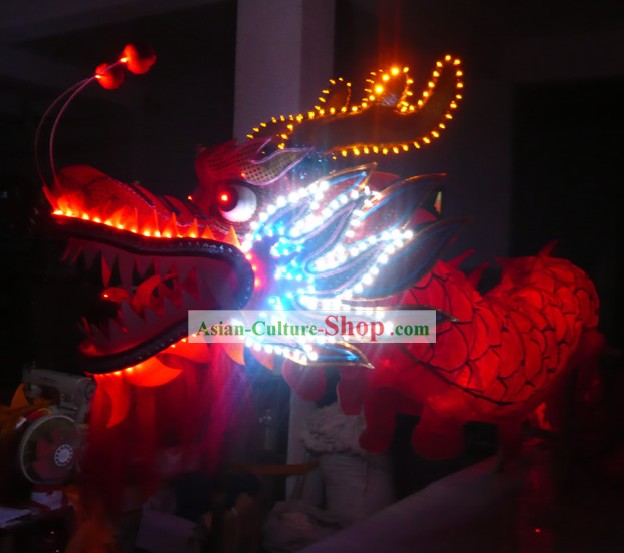Happy Festival Celebration and Display LED Lights Luminous Dragon Dance Costumes Complete Set
