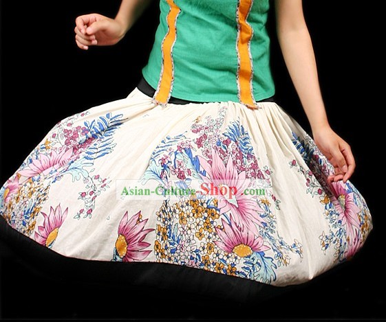 Ручной Уникальный дизайн цветочного мира Короткая юбка