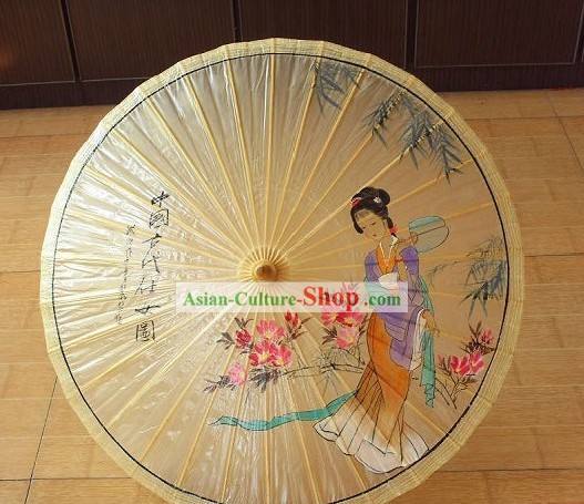 Traditionnelle Plage main chinoise, la pluie et parasol - Beauté ancienne