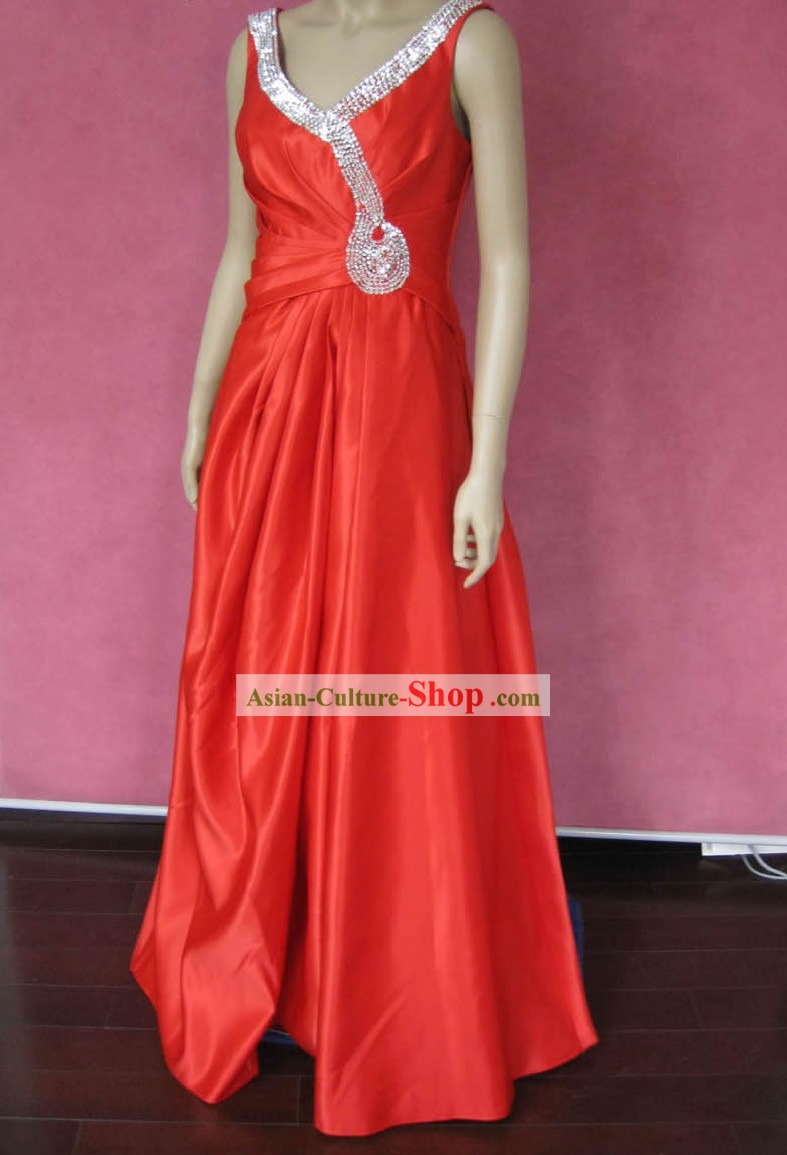 Tailor Made Лаки Красного Свадебное платье для невесты Шелковый