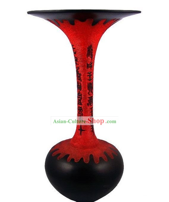 Chinese Traditional Longshan Black Pottery - Calligraphy