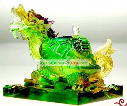 Chinese Classic Feng Shui Coloured Glaze Dragon Tortoise (wealthy children)