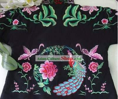 Supreme Chinese Traditional Hands Embroidered Phoenix Warm Cotton Jacket