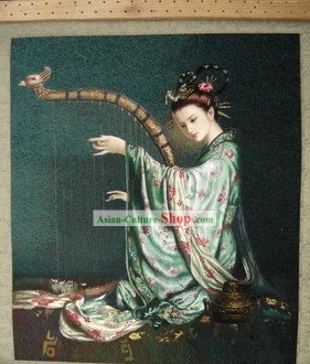 Supremo chinês Todos os Artesanato Bordados Mão - Harp Fada