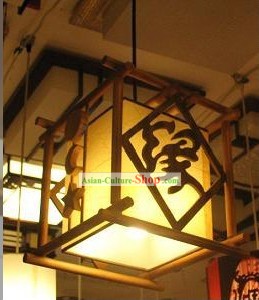 Clássica Chinesa Mão Lanterna teto feito de madeira - Yuan Destino