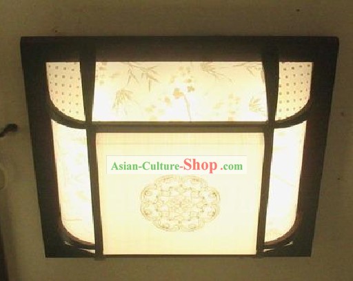 Chinese Classical Wood and Parchment Ceiling Lantern