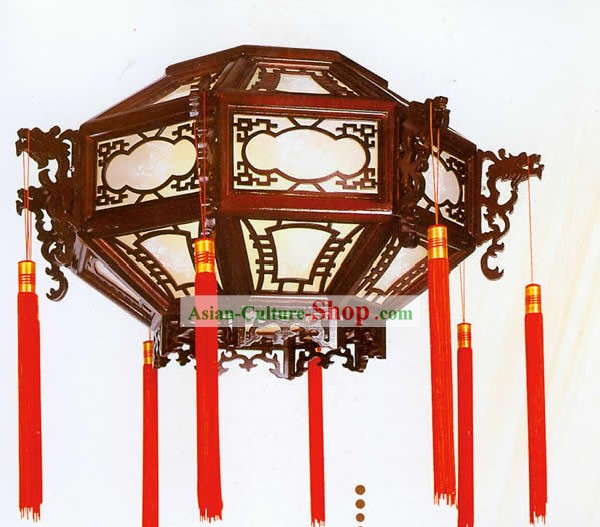 Mão chinês fez Plain carneiro Lanterna teto de madeira