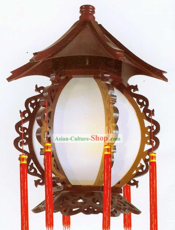 20 pouces de large main chinoise Fabriqué forme de tour de plafond Lanterne Bois