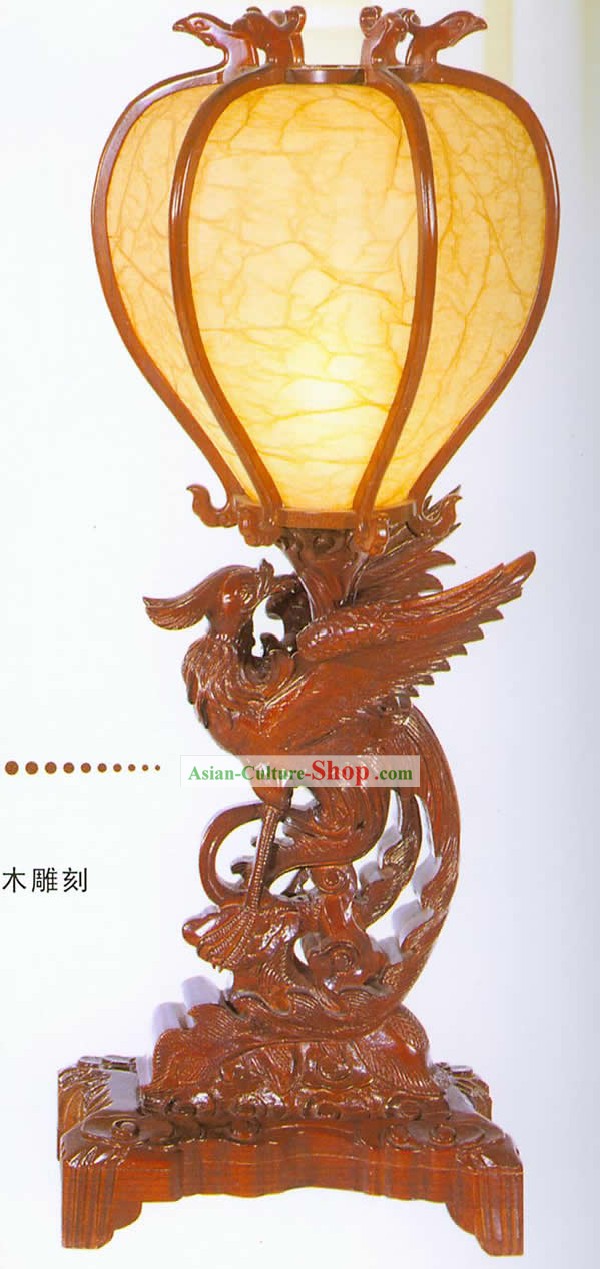 30 Inches Height Marvellous Chinese Hand Carved Wooden Phoenix Guest Room Lantern