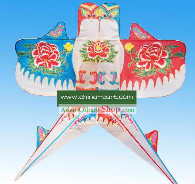 Mano clásico chino pintado y Made Kite - Fly ganar-ganar Golondrinas doble