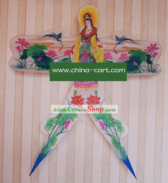 Chinese Classical Hand Painted and Swallow Kite Made - Kwan-yin