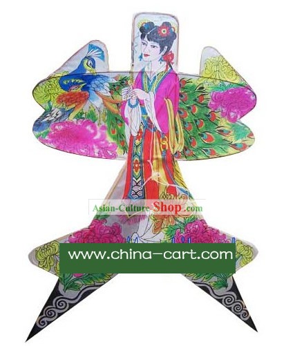 Mano China clásica pintada Kite - Diao Chan y del pavo real