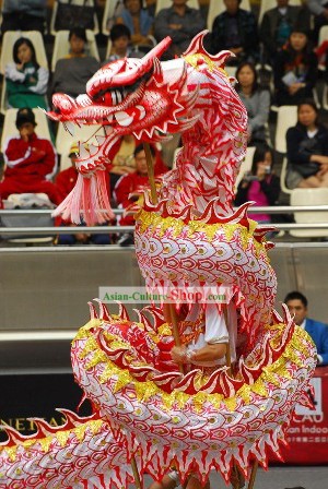 Professionelle chinesische Luminous Dragon Dance Equipments Komplett-Set (rot, leuchten im Dunkeln)