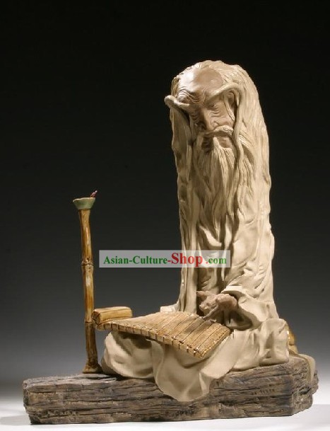 Chinese Classic Shiwan Keramik Statue Arts Collection - Reading