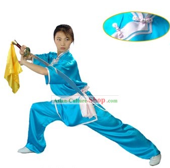 女性のための中国の伝統長泉ロング拳100％シルクの制服