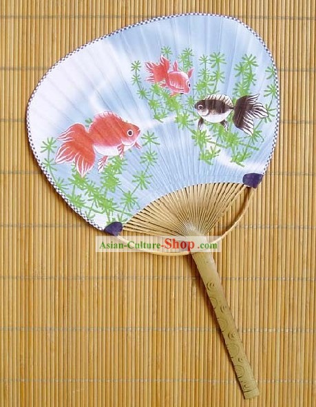 Fan japonaise Goldfish circulaire traditionnel
