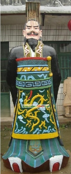 71 인치 높이 대형 컬러 중국어 시안 (西安) 테라 코타 동상 - 진의시 황