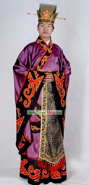 Ancient Chinese Minister Costumes and Hat Complete Set