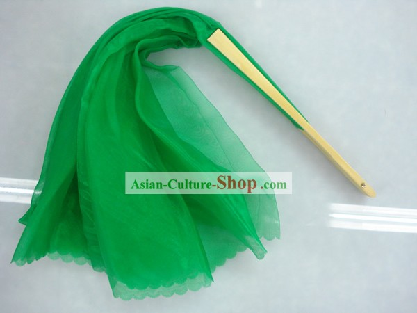 Traditionelles Chinesisch Green Silk Dance Fan