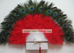 Peacock Feather Dance Fan