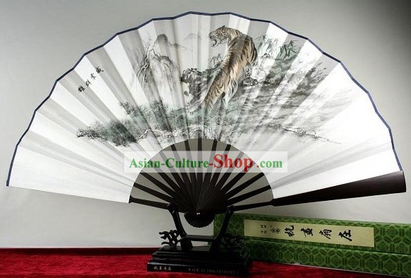 Chinoise Fan main Tiger Mousseline