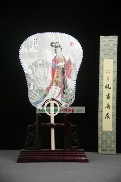 La Chine antique Fan papier Palace avec base de fans et Fan Box
